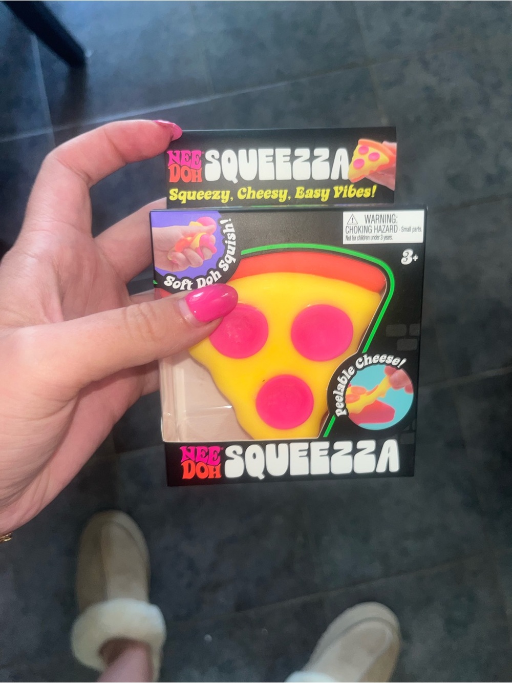 Squeeza Yellow & Pink Pizza Squeeze Toy Needoh